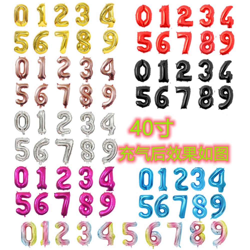 40-inch Digital Aluminum Foil Balloon, Premium Edition with Individual Cardboard Packaging – Large-Sized Number Balloons (0–9) for Party Decoration