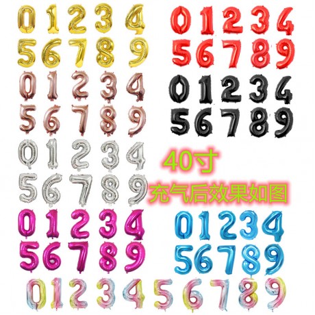 40-inch Digital Aluminum Foil Balloon, Premium Edition with Individual Cardboard Packaging – Large-Sized Number Balloons (0–9) for Party Decoration