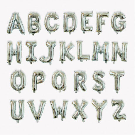 32-inch imitation-American-letter silver aluminum foil letter balloons, helium balloons for birthday parties, wedding decorations, and floating balloons