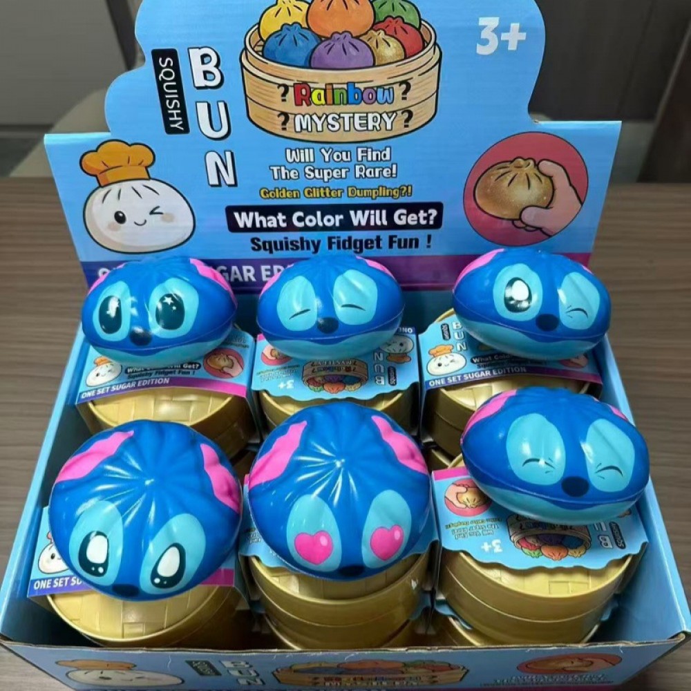 Cross-border simulation baozi (steamed bun) toy – U.S. anniversary edition, slow-rebound cartoon stress-relief squishy gift box set