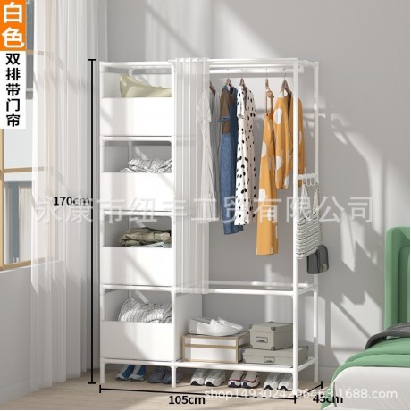 Simple Coat Rack with Storage Function, Freestanding Garment Hanger for Home Use, Bag Hanger and Shelf – In Stock