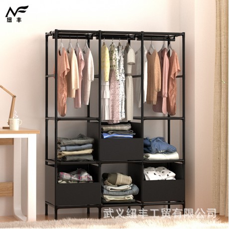 Cross-border clothing and hat rack, simple clothes drying rack, multifunctional drying and storage rack, foldable and modular bedroom version