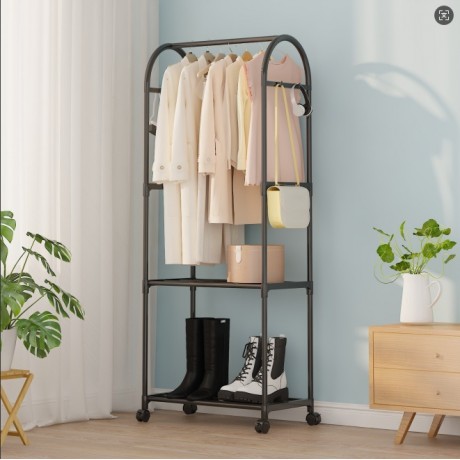 Minimalist Clothing Drying Rack with Integrated Hat and Coat Storage – Multi-Scenario, Mobile, Multi-Functional Rack for Clothes, Hats, Coats, and Shoes
