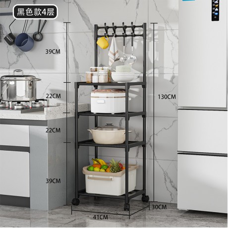 Multi-functional storage rack, multi-tier shelving unit, kitchen storage shelf, microwave and oven stand, cookware rack, freestanding household shelf