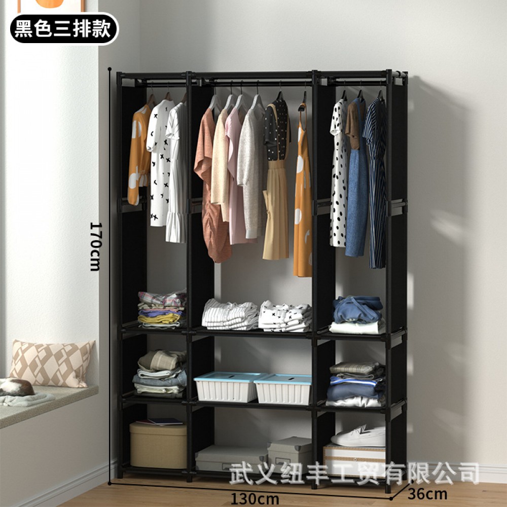 Cross-border Best-selling Simple Wardrobe for Southeast Asia, Multi-functional Home Clothing and Hat Rack, Ready-to-Ship Wholesale; Best-selling Wardrobe in South America